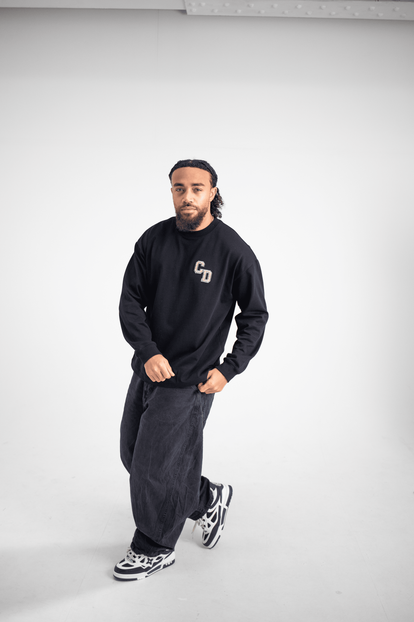 Cardair CD Logo Long Sleeve T shirt - Black — S — Top View