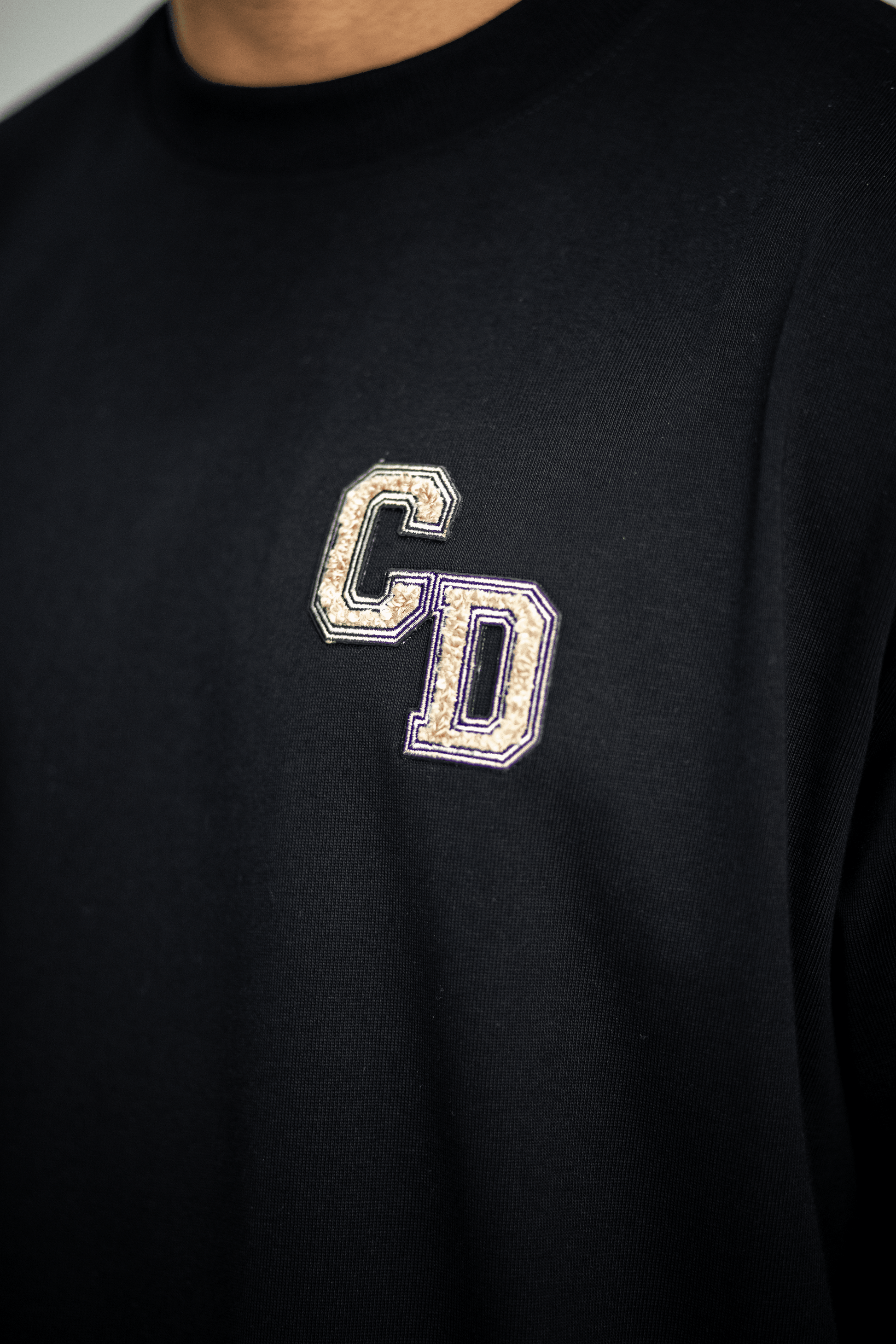 Cardair CD Logo Long Sleeve T shirt - Black — S — Detail View