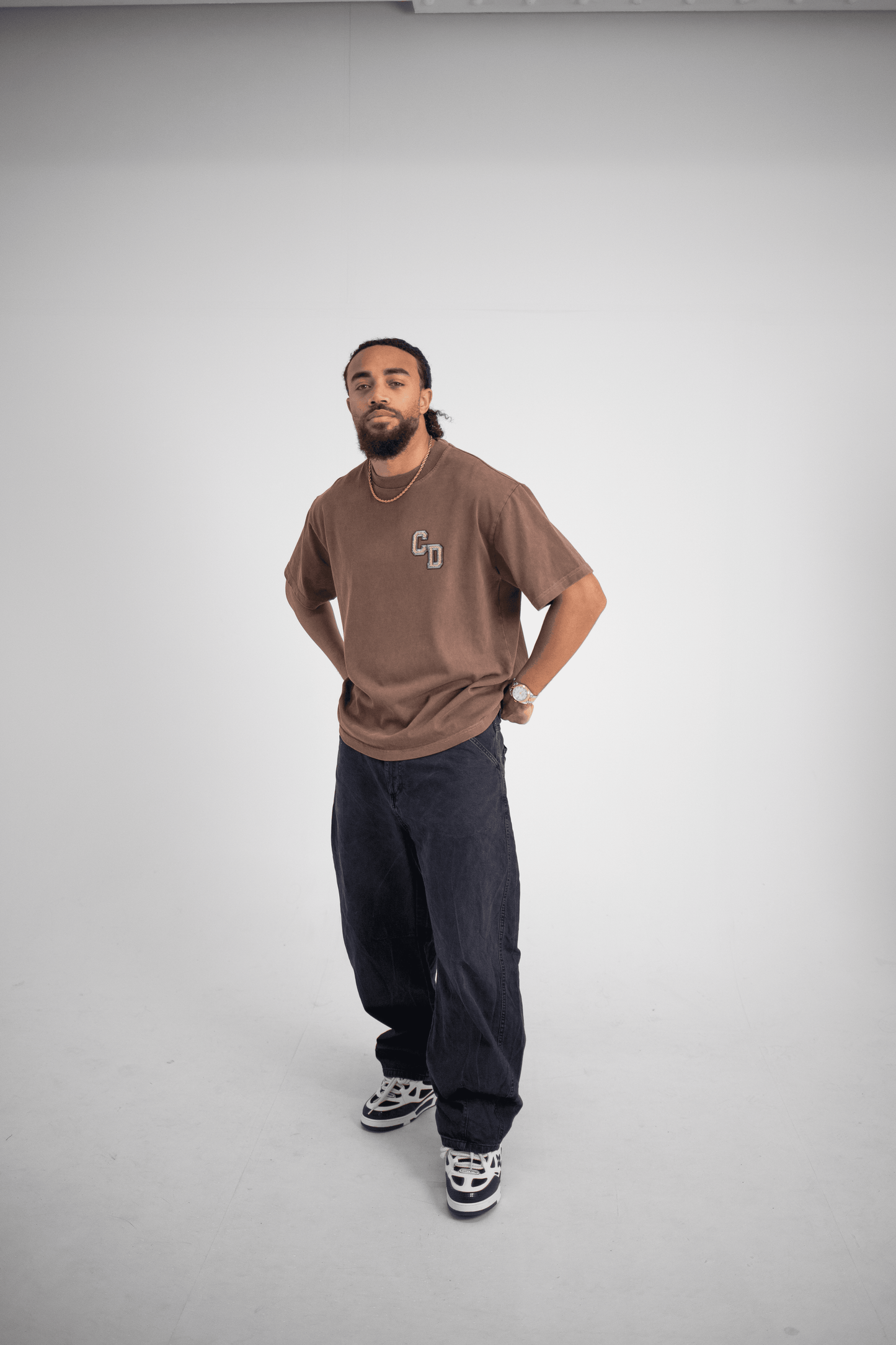 Cardair CD logo T shirt - Washed Mocha — S — Side View