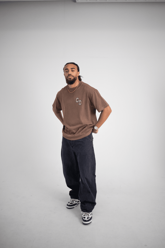 Cardair CD logo T shirt - Washed Mocha — S — Side View