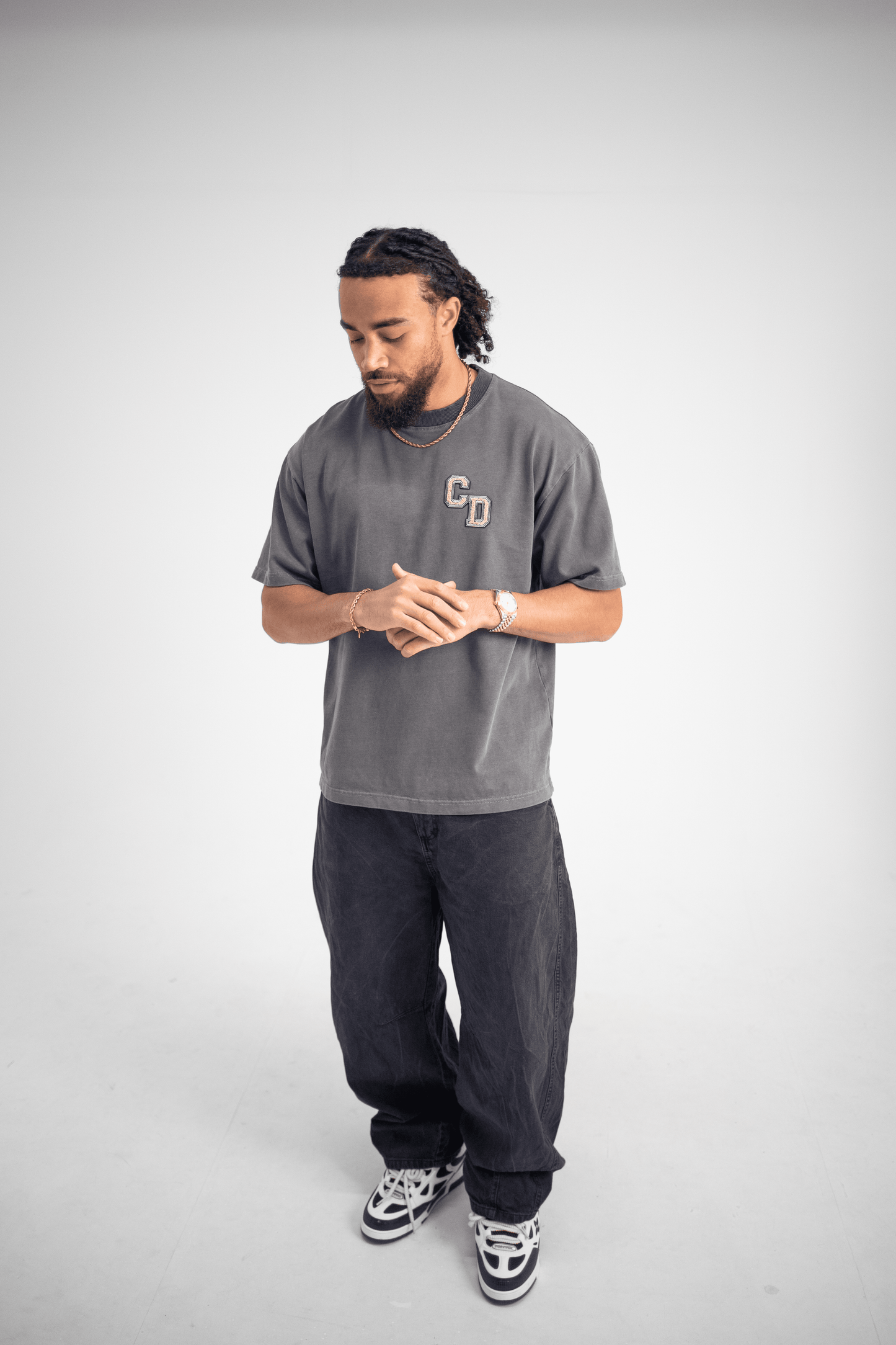 Cardair CD logo T shirt - Washed Charcoal — S — Back View
