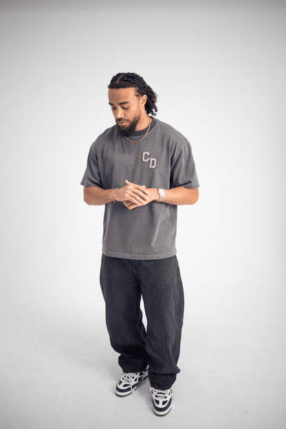 Cardair CD logo T shirt - Washed Charcoal — S — Back View