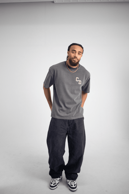 Cardair CD logo T shirt - Washed Charcoal — S — Detail View