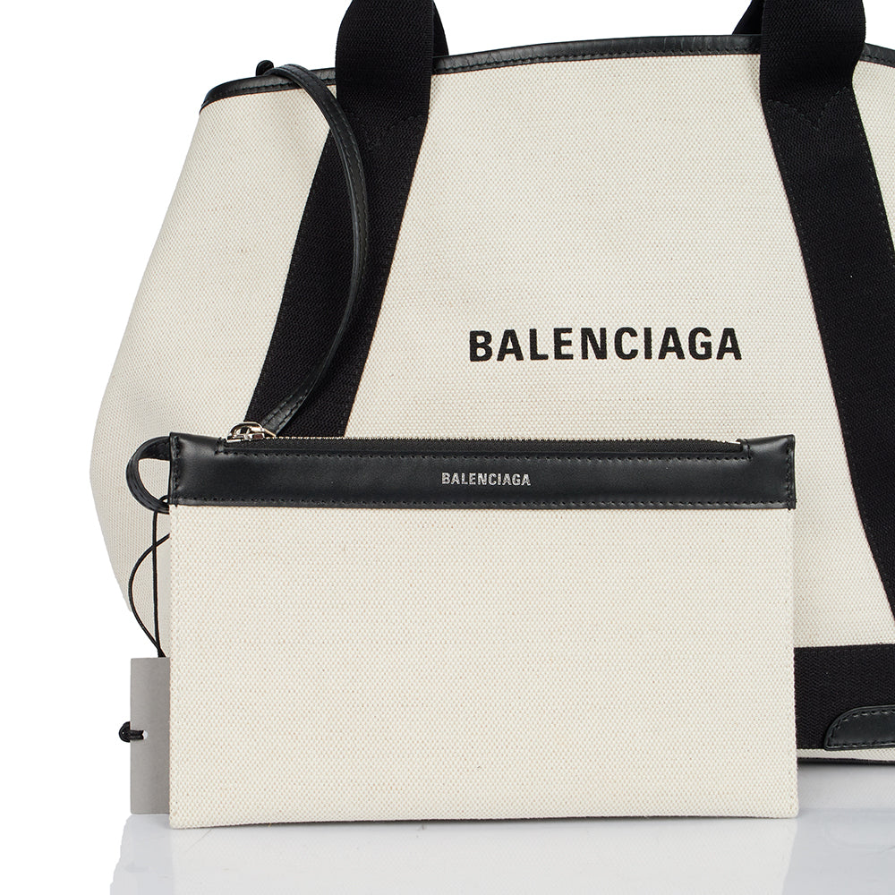 Balenciaga Cabas  in Neutral, Fabric — Lifestyle View