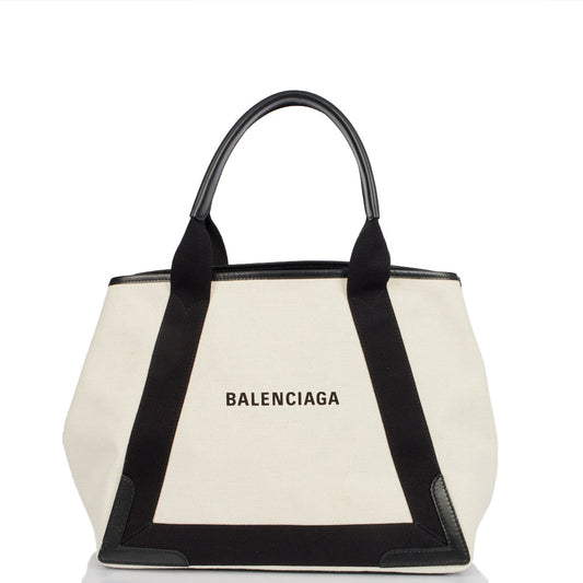 Balenciaga Cabas  in Neutral, Fabric — Front View