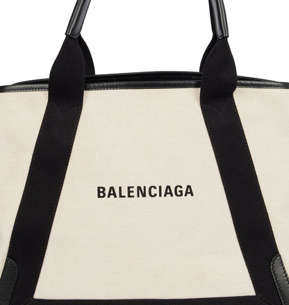 Balenciaga Cabas  in Neutral, Fabric — Top View