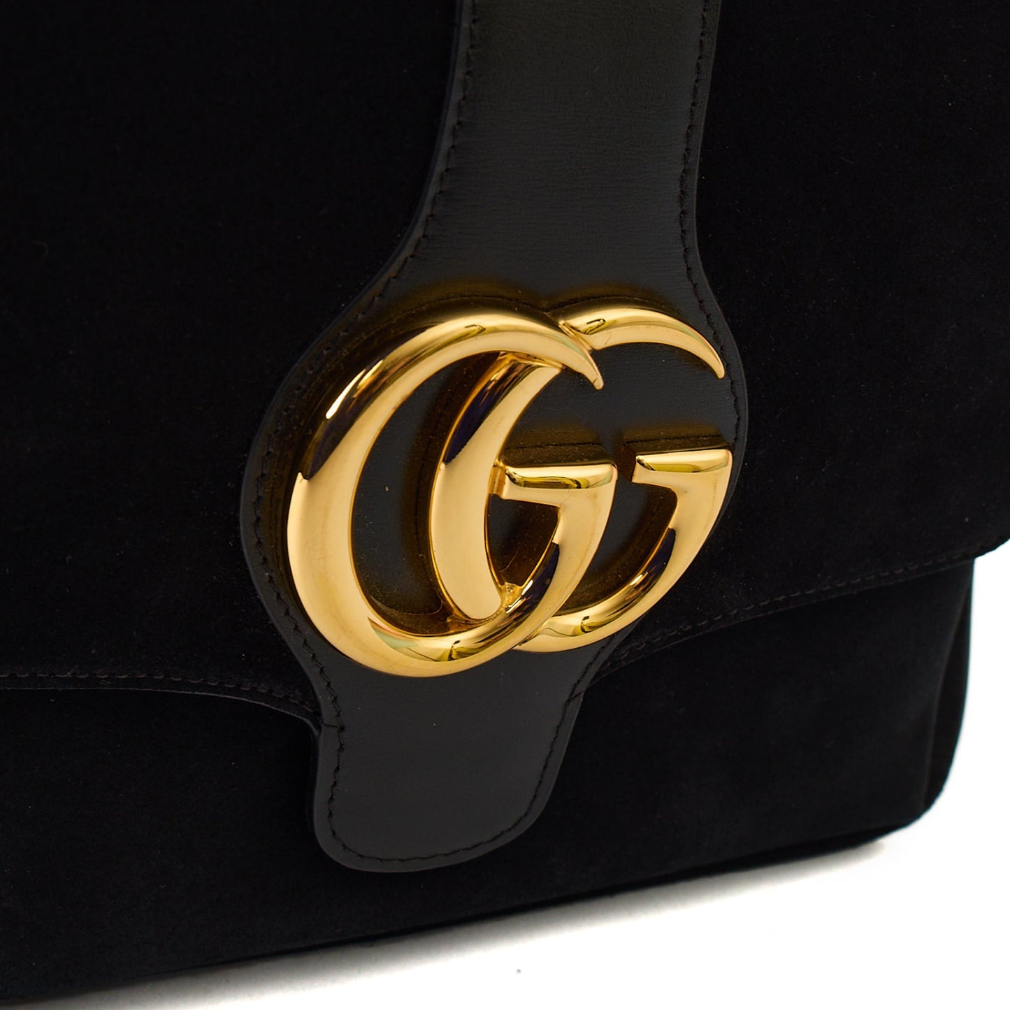 Gucci Cross Body Arli in Black, Suede — Lifestyle View