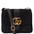 Gucci Cross Body Arli in Black, Suede — Front View