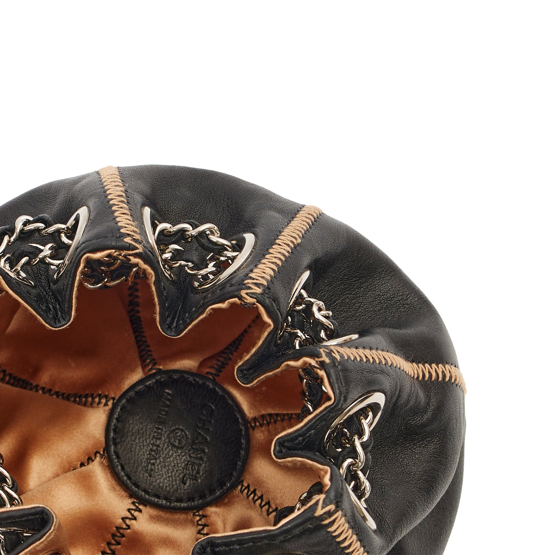 Chanel Mini Bag Bucket Bag in Black, Lambskin Leather — Alternate View 17