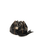 Chanel Mini Bag Bucket Bag in Black, Lambskin Leather — Front View