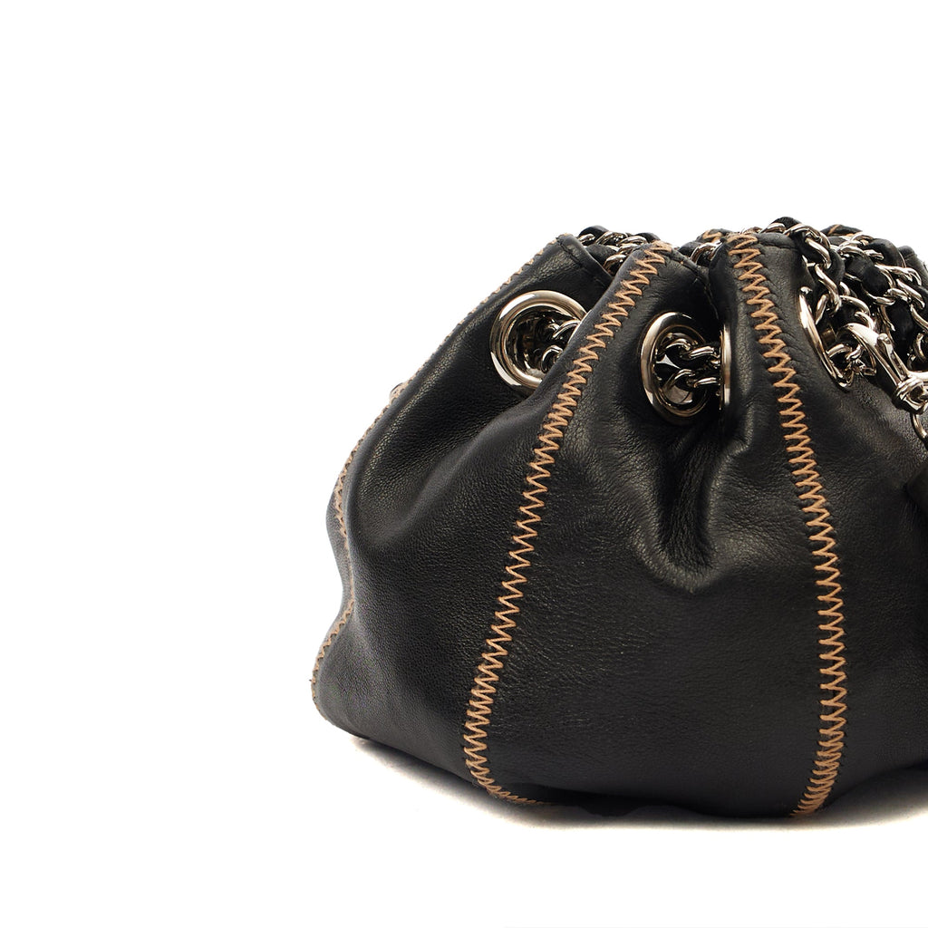 Chanel Mini Bag Bucket Bag in Black, Lambskin Leather — Alternate View 7