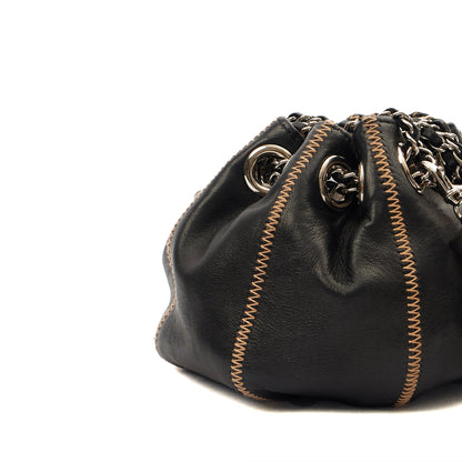 Chanel Mini Bag Bucket Bag in Black, Lambskin Leather — Alternate View 16
