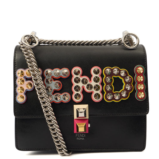 Fendi Cross Body Kan I - Small in Black, Leather — Front View