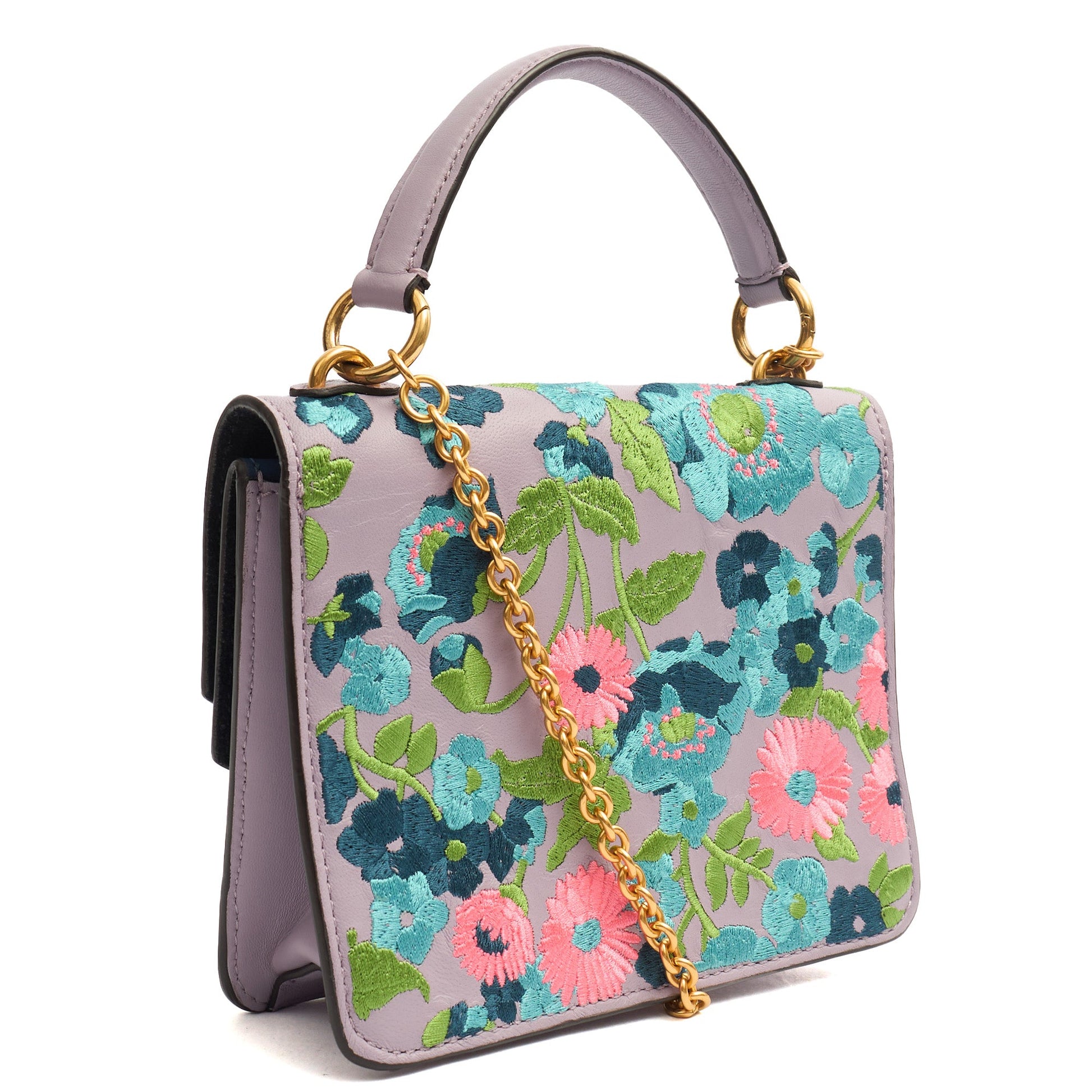 Mulberry Top Handle Harlow Small in Purple, Leather — Back View