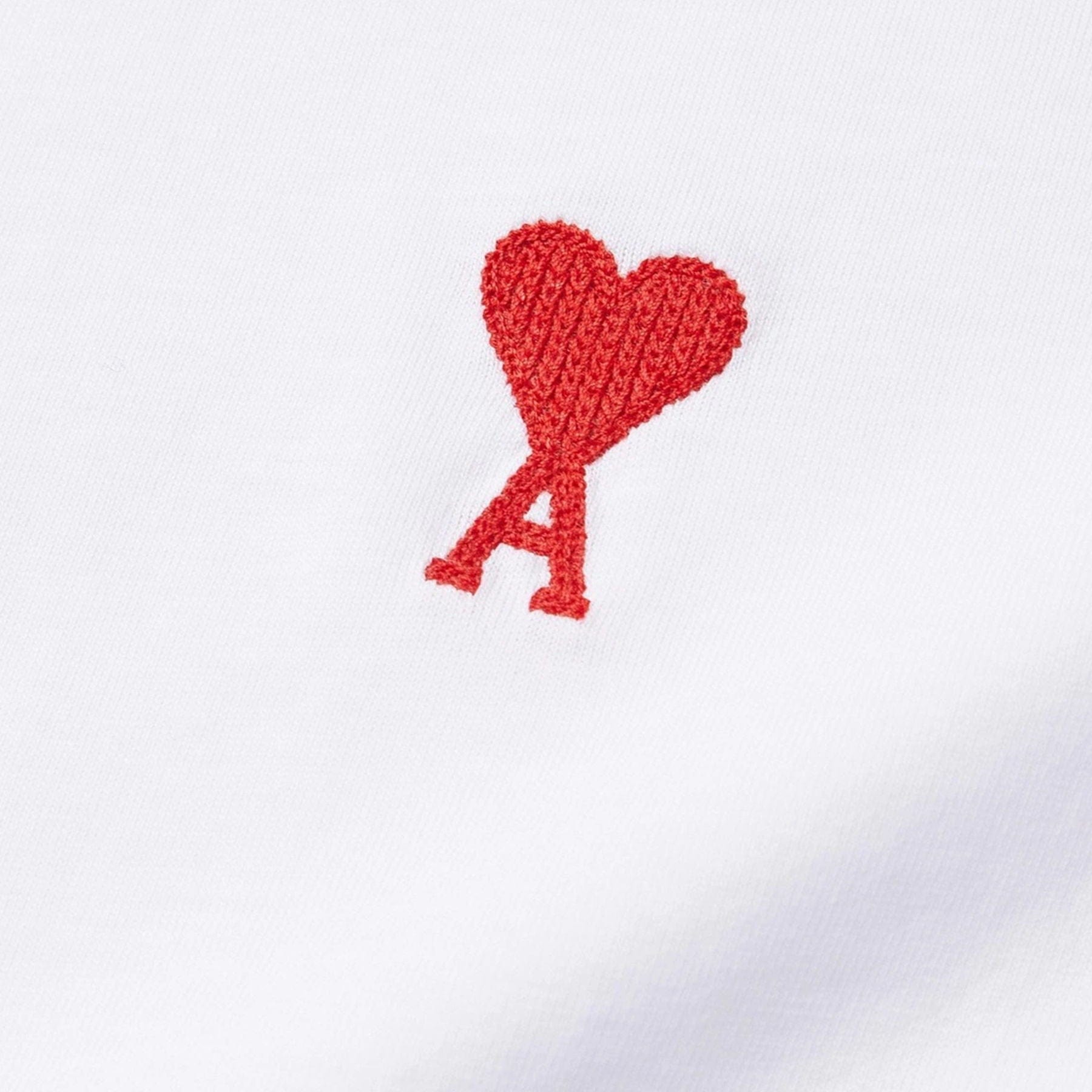 Ami Paris Ami De Coeur T-Shirt 'White' — XXS — Side View