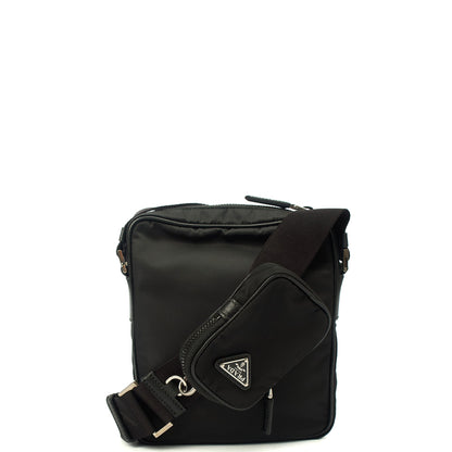 Prada Cross Body Nylon Cross Body Bag in Black, Nylon — Back View