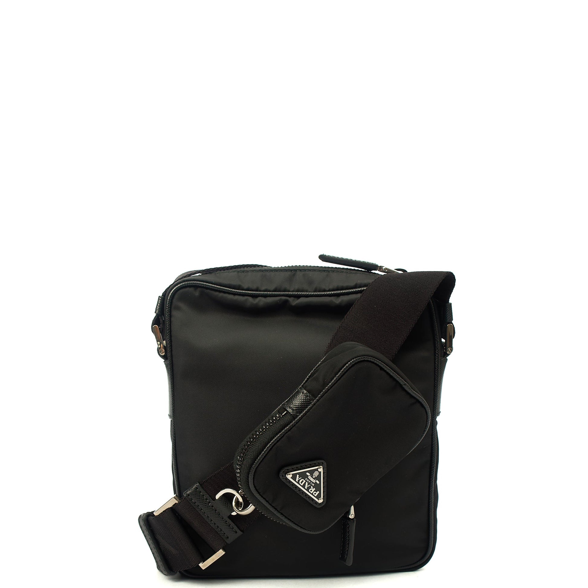 Prada Cross Body Nylon Cross Body Bag in Black, Nylon — Alternate View 10