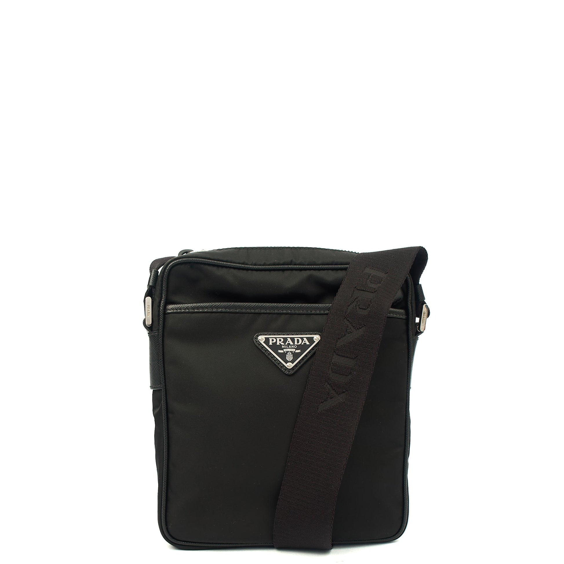 Prada Cross Body Nylon Cross Body Bag in Black, Nylon — Alternate View 8