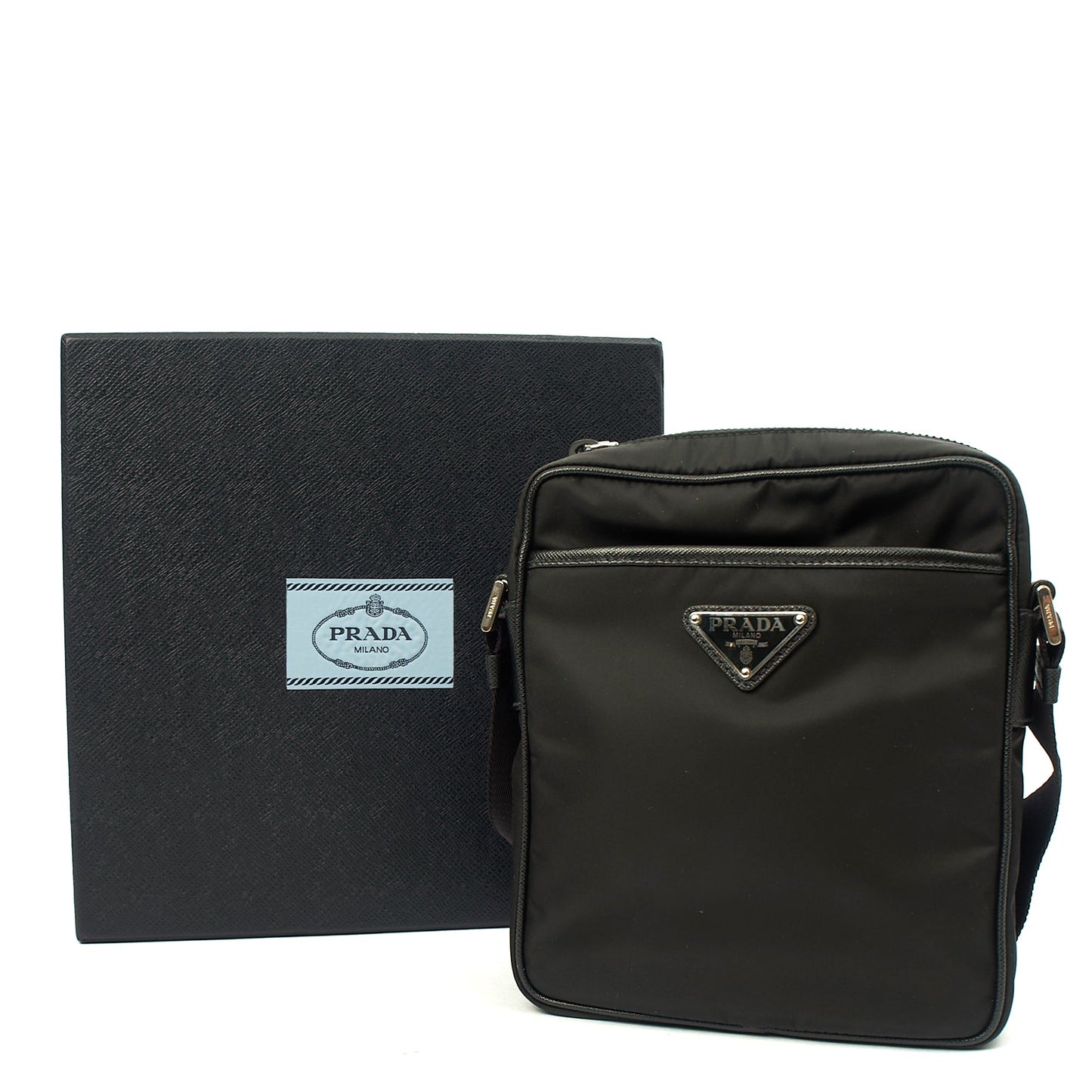 Prada Cross Body Nylon Cross Body Bag in Black, Nylon — Alternate View 7