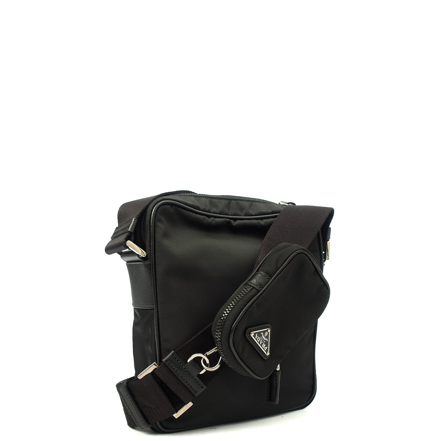 Prada Cross Body Nylon Cross Body Bag in Black, Nylon — Alternate View 16