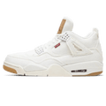 Levis x Nike Air Jordan 4 White — UK 3 | EU 35.5 | US 3.5 — Front View