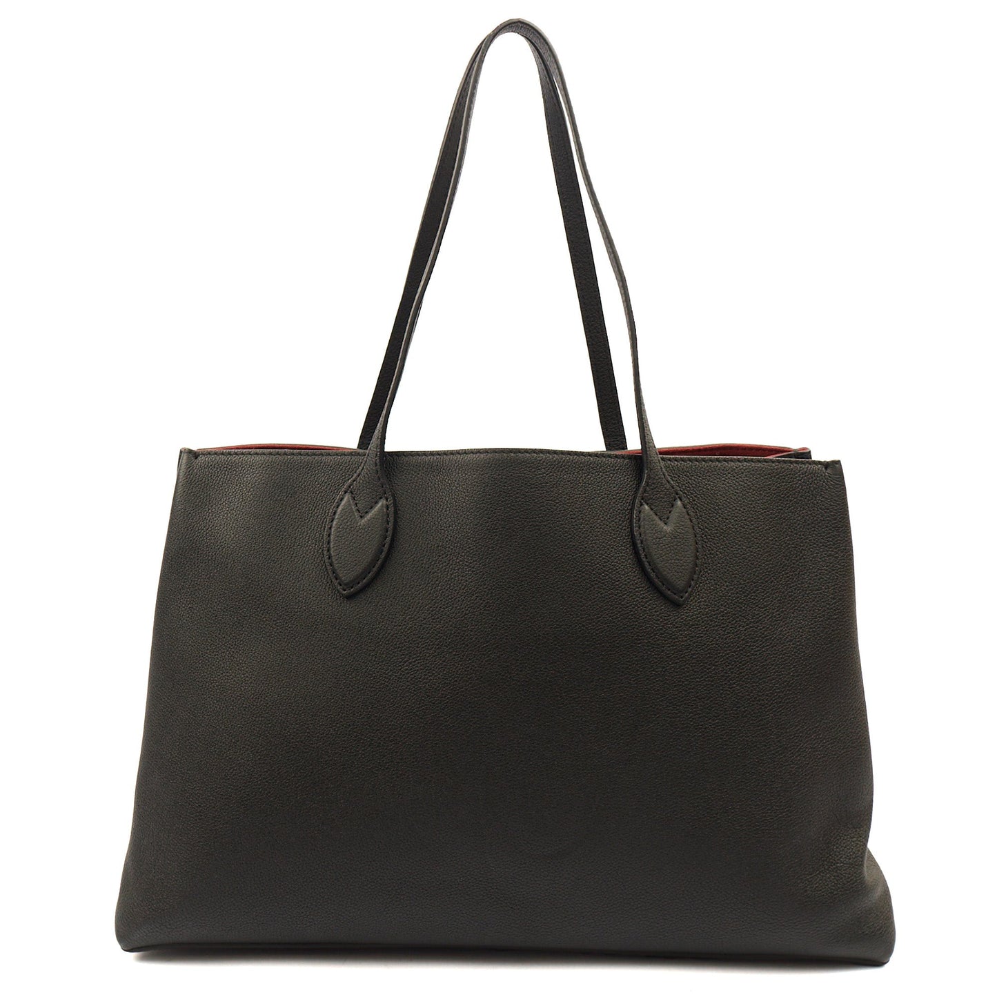 Louis Vuitton Tote Lockme Tote PM in Black, Calfskin Leather — Back View