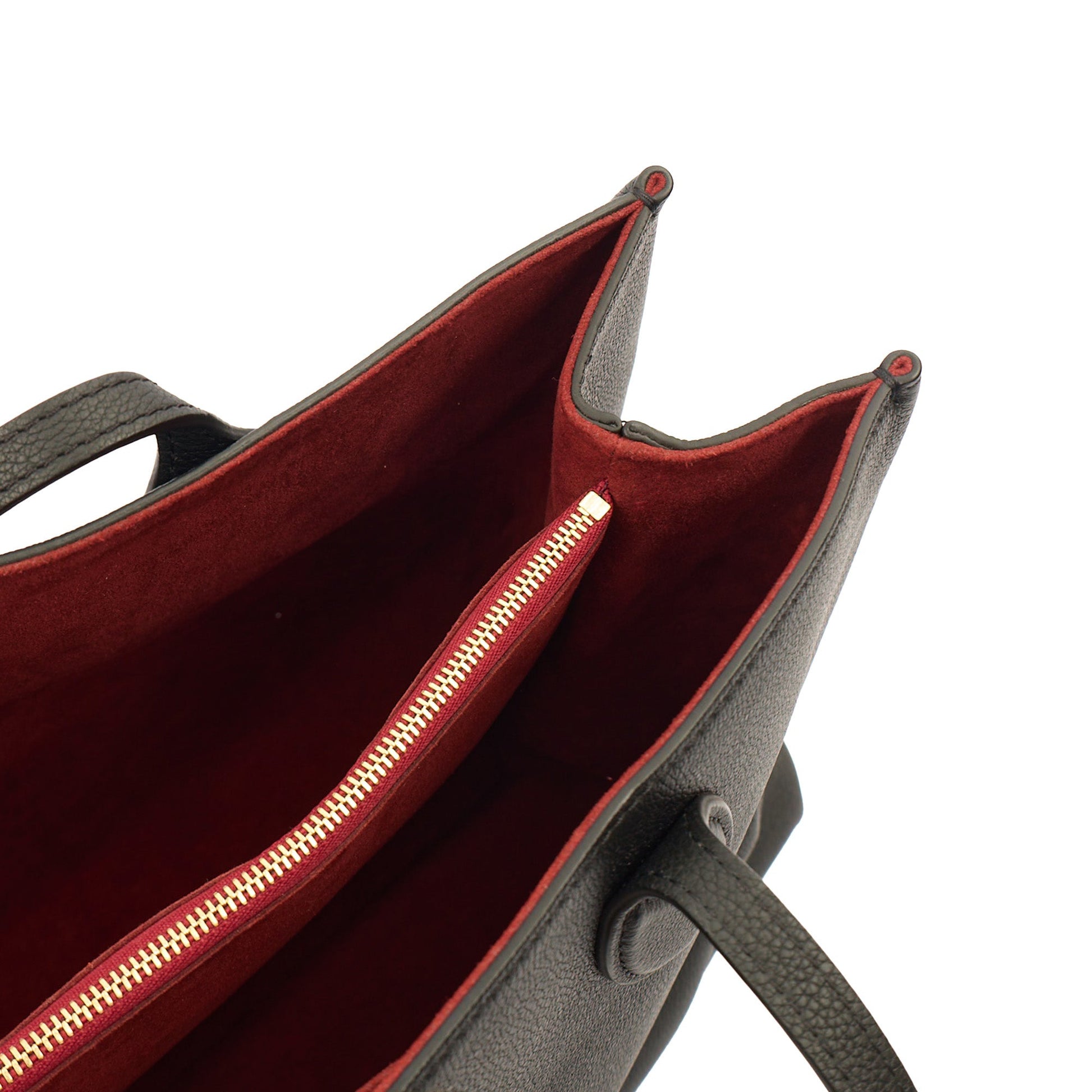 Louis Vuitton Tote Lockme Tote PM in Black, Calfskin Leather — Detail View