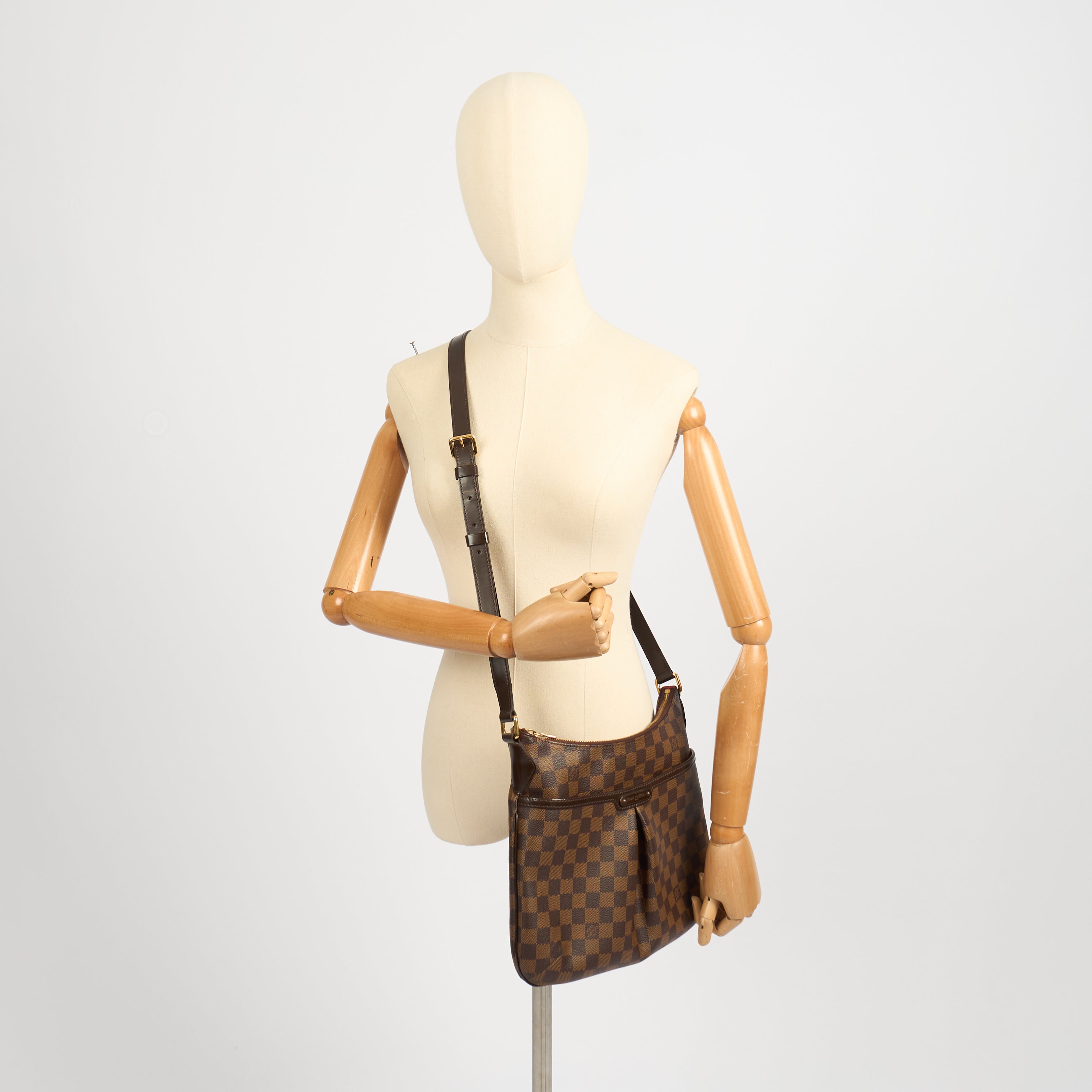 Louis Vuitton Cross Body Bloomsbury in Damier Ebene, Leather — Side View