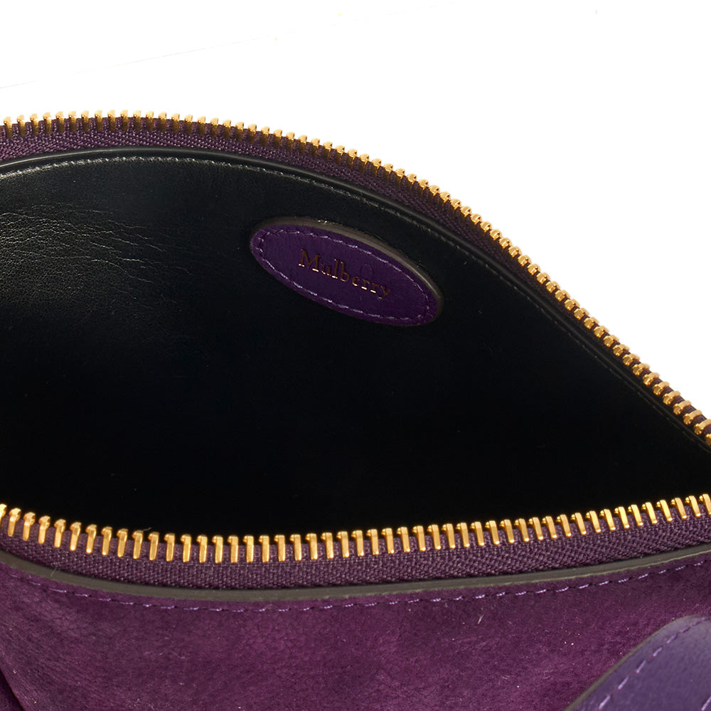 Mulberry Cross Body M Zipped Pouch in Purple, Suede — Alternate View 11