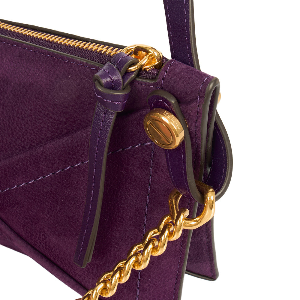 Mulberry Cross Body M Zipped Pouch in Purple, Suede — Alternate View 12