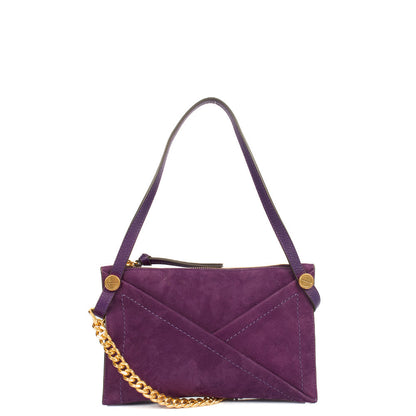 Mulberry Cross Body M Zipped Pouch in Purple, Suede — Alternate View 7