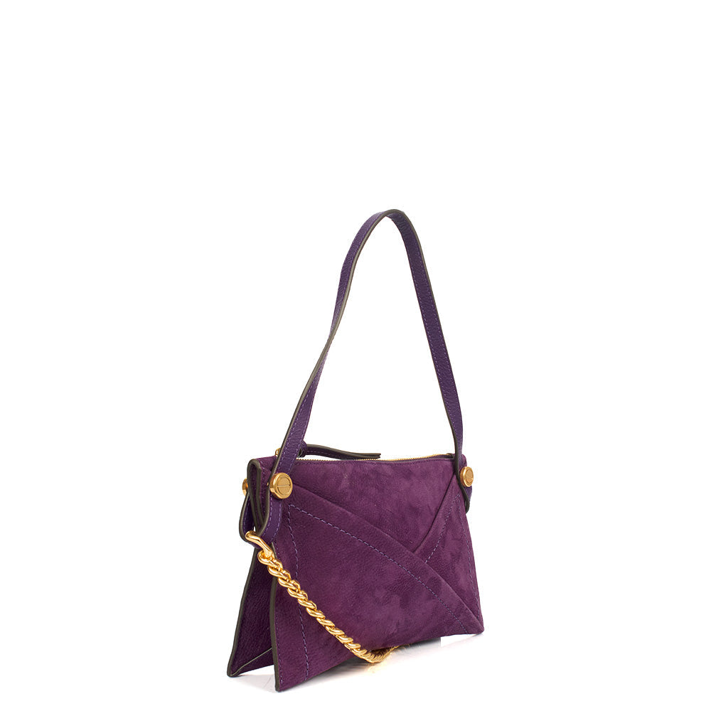 Mulberry Cross Body M Zipped Pouch in Purple, Suede — Alternate View 8