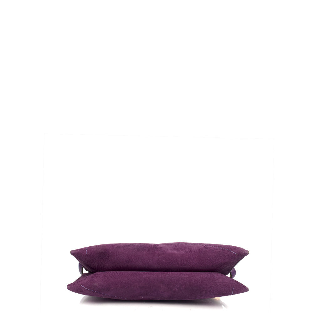 Mulberry Cross Body M Zipped Pouch in Purple, Suede — Top View