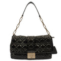 Christian Dior Shoulder Bag Miss Dior Flap Bag in Black, Cannage Quilted Patent — Front View