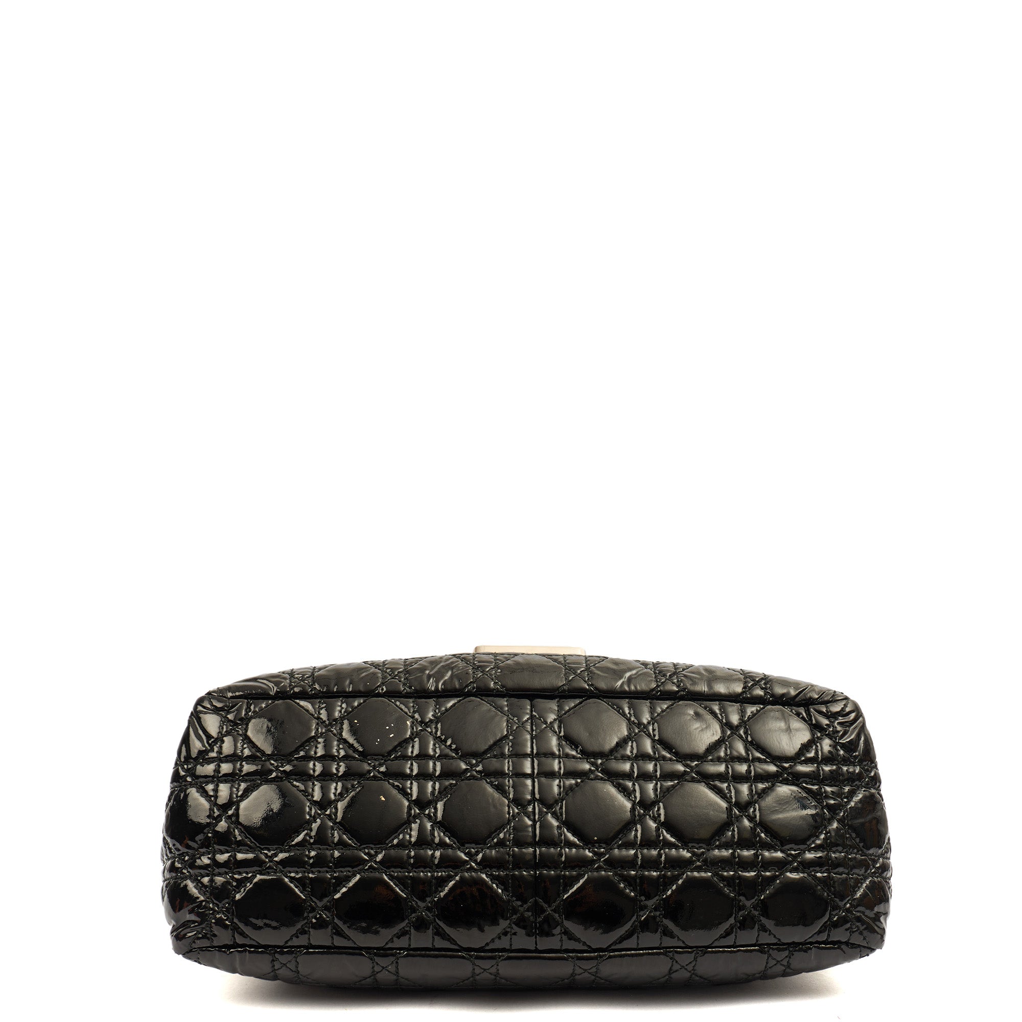 Christian Dior Shoulder Bag Miss Dior Flap Bag in Black, Cannage Quilted Patent — Lifestyle View
