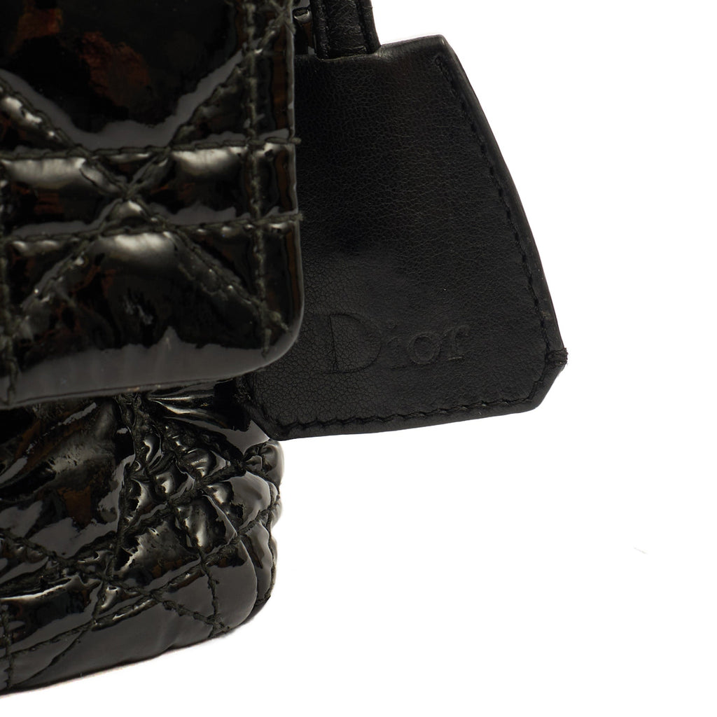 Christian Dior Shoulder Bag Miss Dior Flap Bag in Black, Cannage Quilted Patent — Alternate View 8