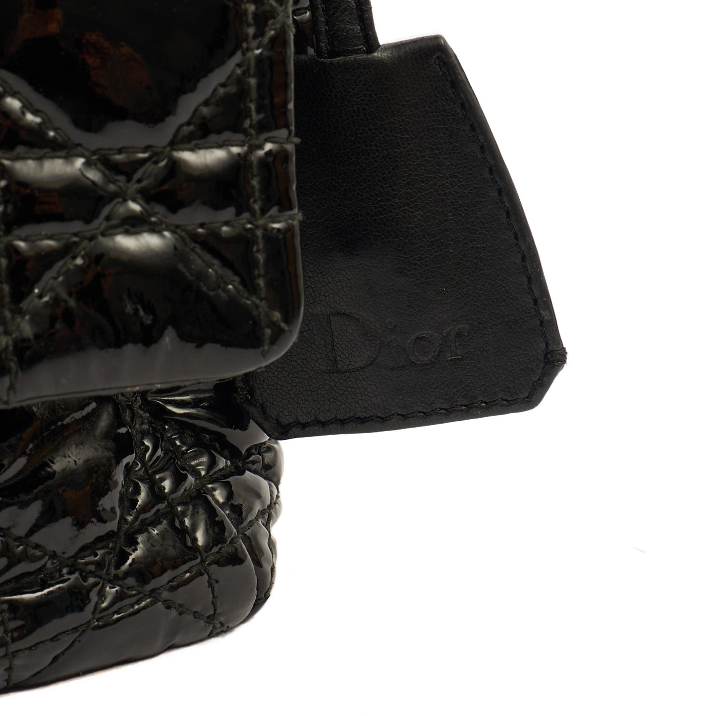 Christian Dior Shoulder Bag Miss Dior Flap Bag in Black, Cannage Quilted Patent — Alternate View 8