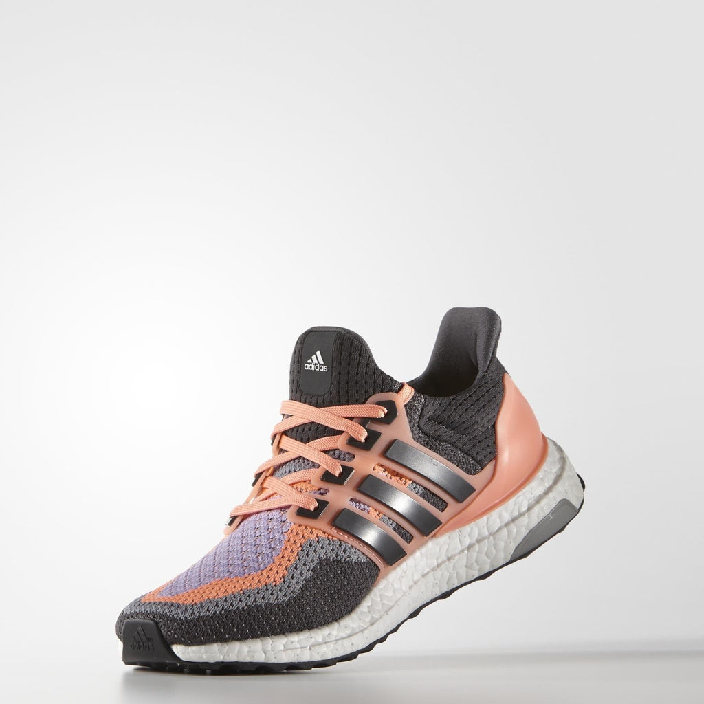Adidas Womens Ultra Boost - Sun Glow-Solid Grey-Purple Glow — UK 3.5 | EU 36 | US 4 — Back View