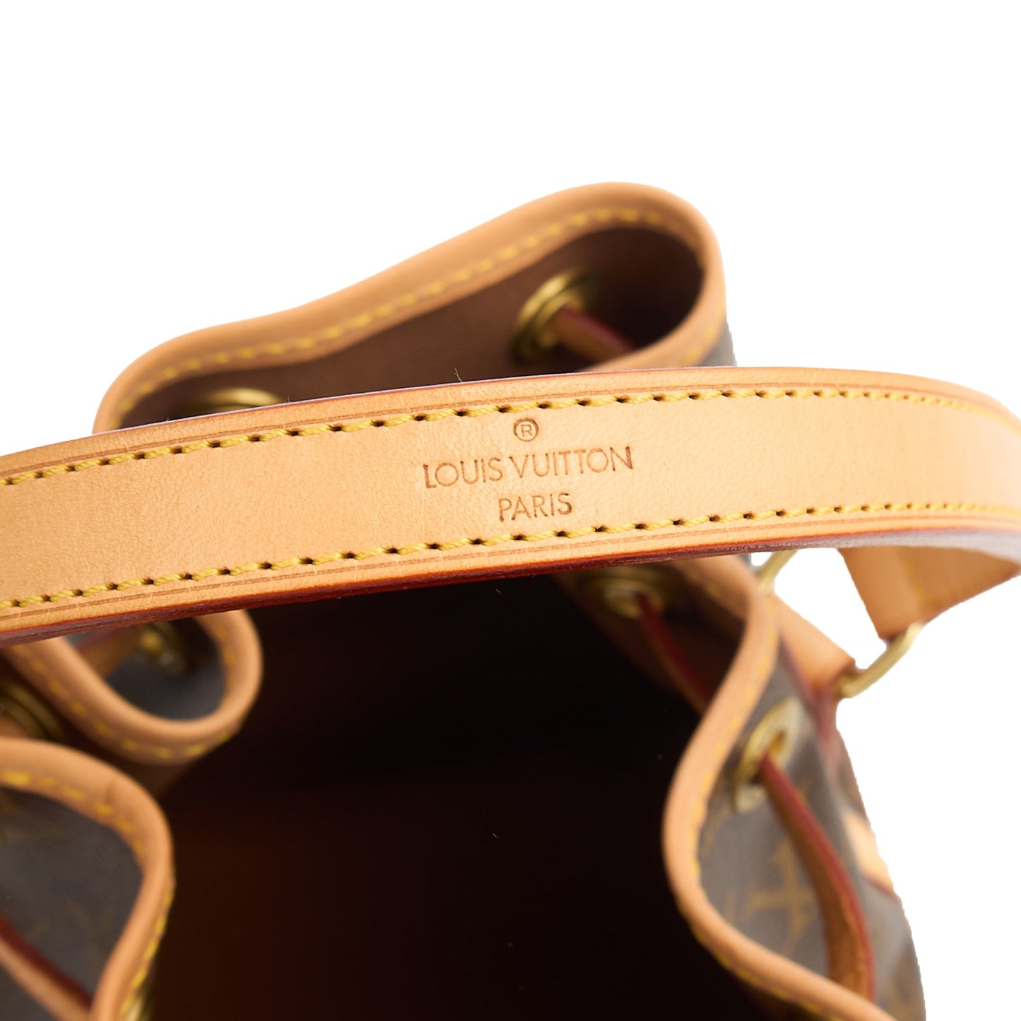 Louis Vuitton Bucket Bag Noe BB in Monogram, Canvas — Detail View