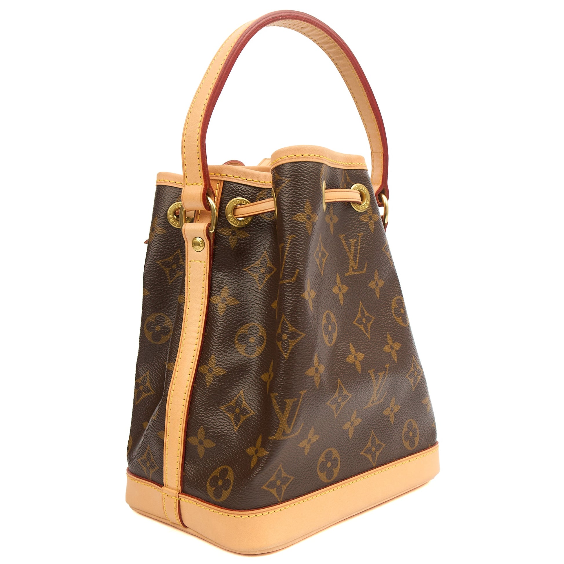 Louis Vuitton Bucket Bag Noe BB in Monogram, Canvas — Side View