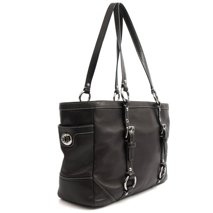 Coach Tote Gallery Tote in Black, Leather — Side View