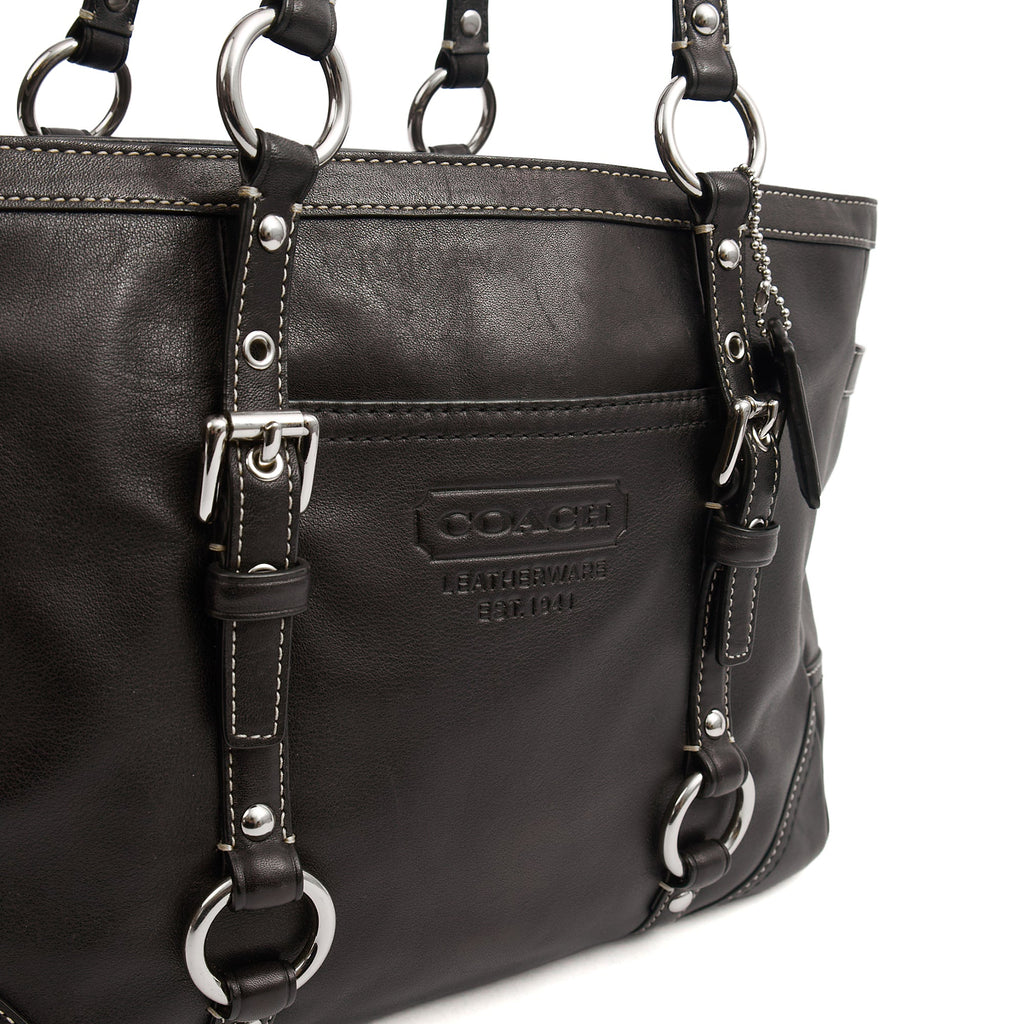 Coach Tote Gallery Tote in Black, Leather — Lifestyle View