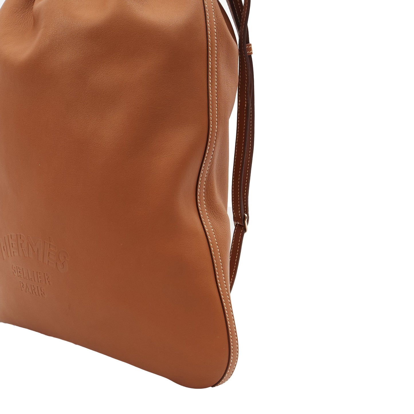 Hermes Sac a Dos Bridado in Gold, Evercolour — Detail View