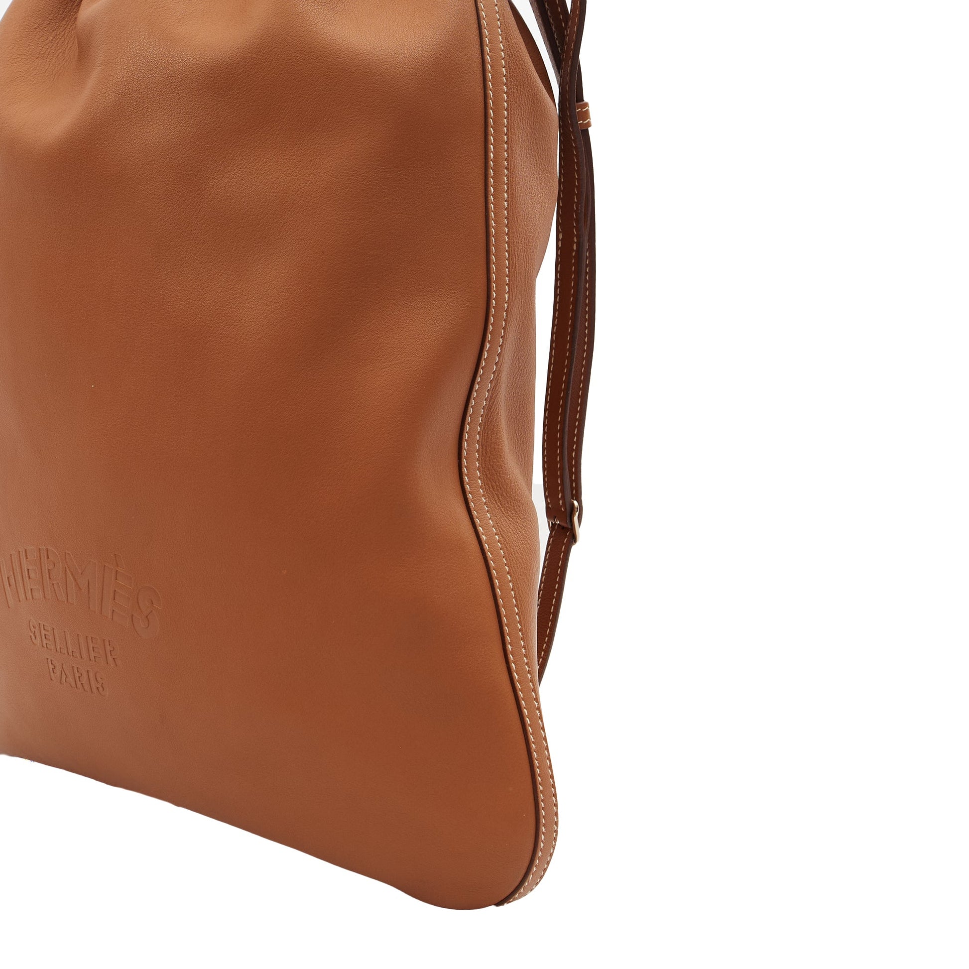Hermes Sac a Dos Bridado in Gold, Evercolour — Detail View