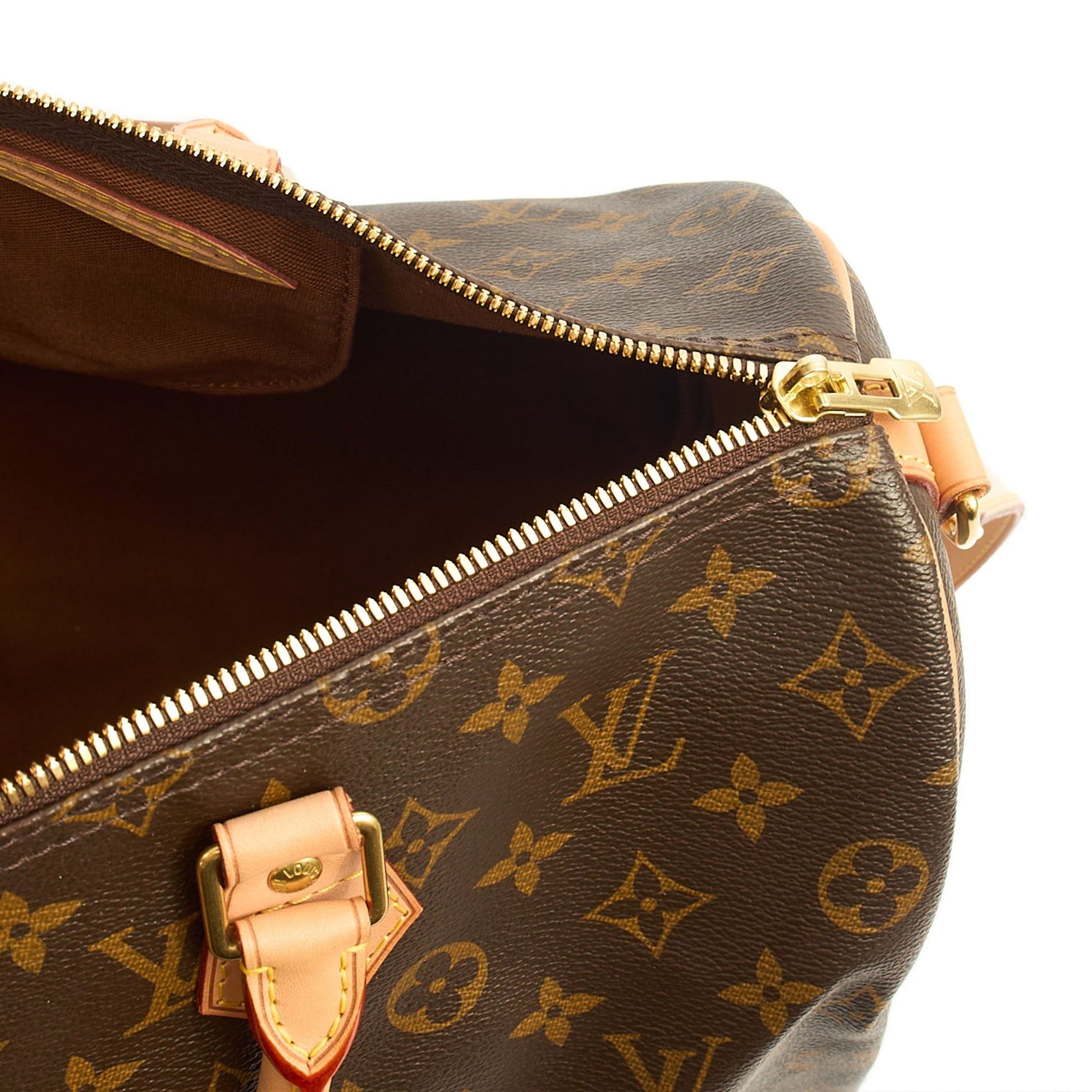 Louis Vuitton Top Handle Speedy Bandouliere 35 in Monogram, Canvas — Detail View