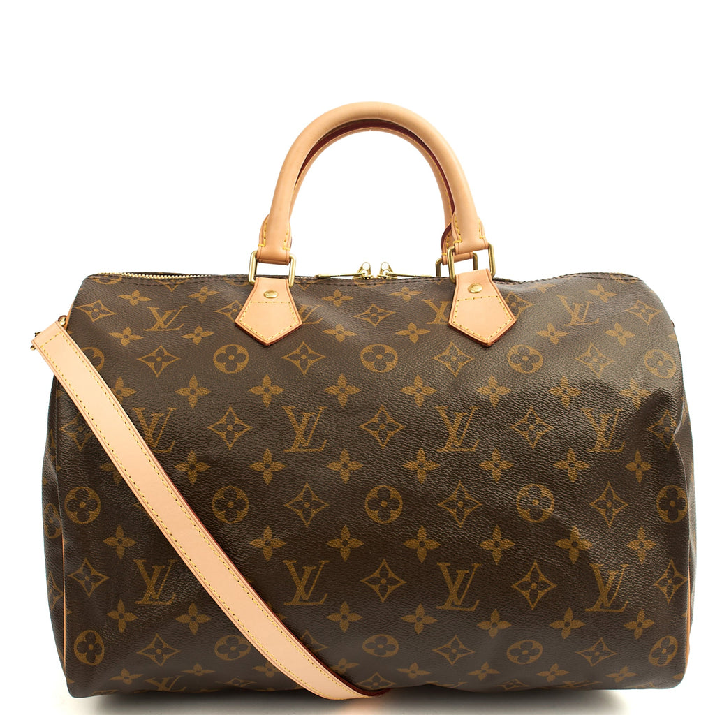 Louis Vuitton Top Handle Speedy Bandouliere 35 in Monogram, Canvas — Front View