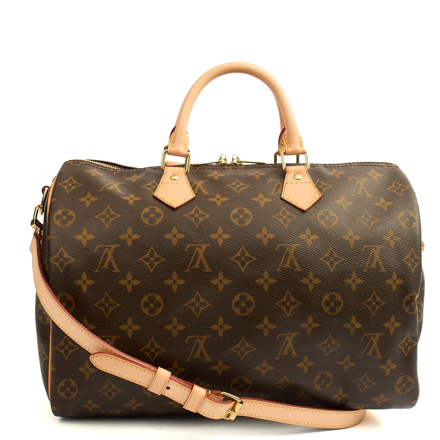 Louis Vuitton Top Handle Speedy Bandouliere 35 in Monogram, Canvas — Back View