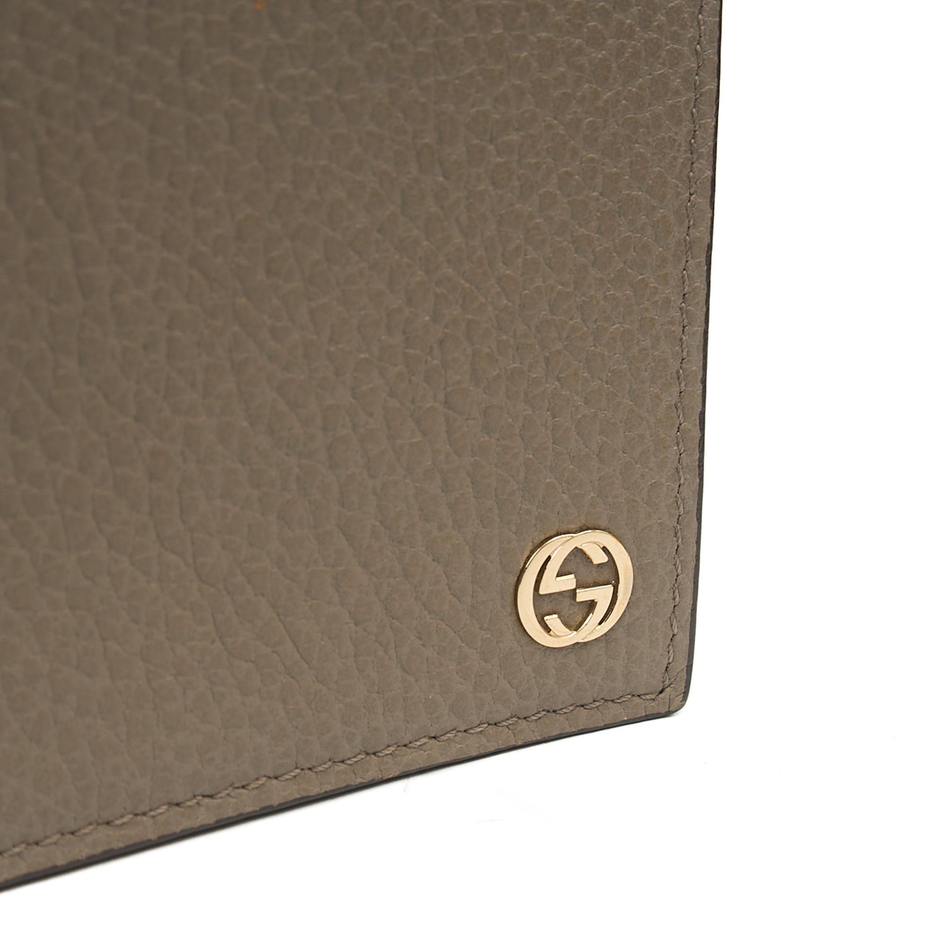 Gucci Cross Body Dollar Interlocking GG Wallet On Chain in Grey, Leather — Alternate View 11