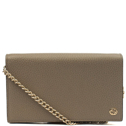Gucci Cross Body Dollar Interlocking GG Wallet On Chain in Grey, Leather — Alternate View 13