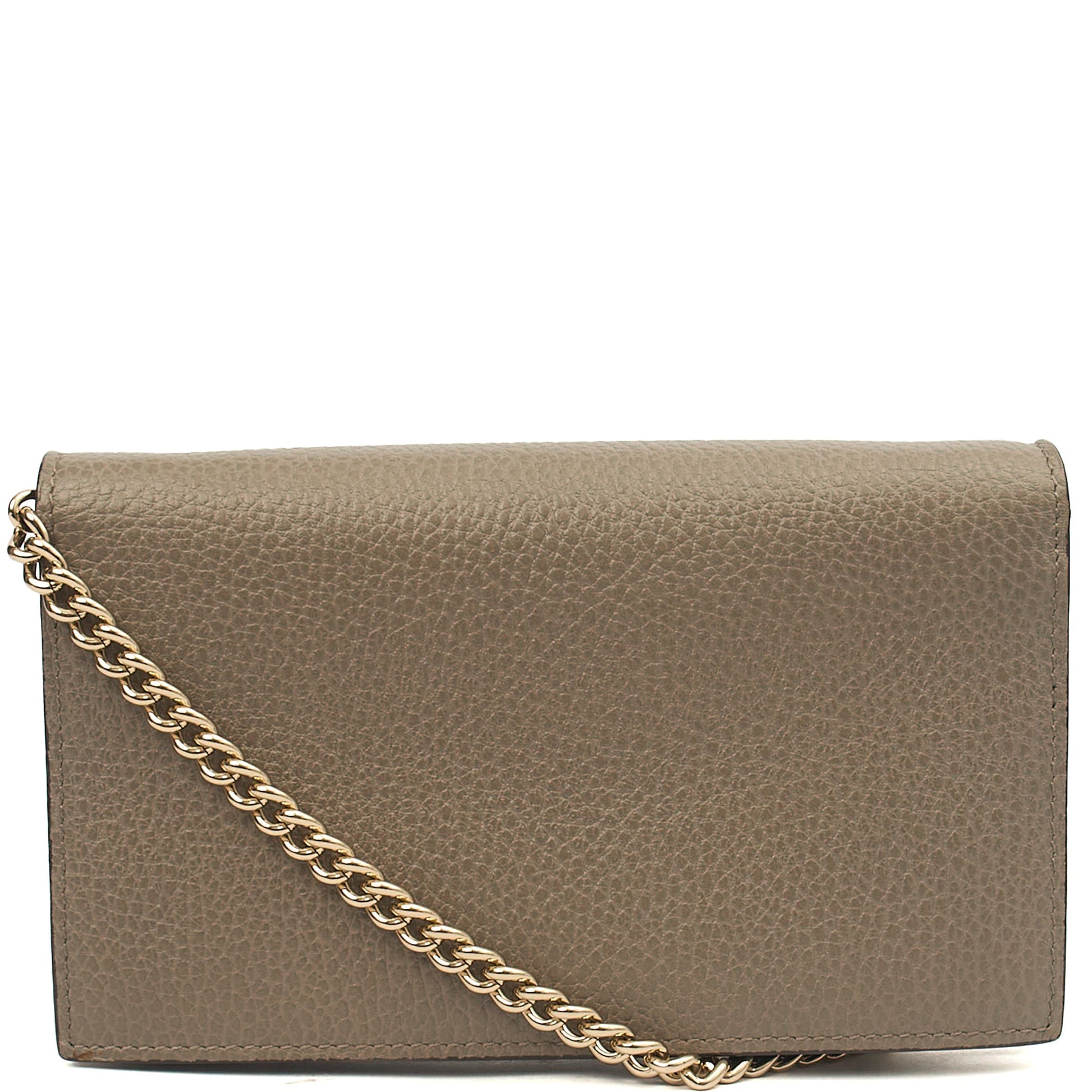 Gucci Cross Body Dollar Interlocking GG Wallet On Chain in Grey, Leather — Alternate View 15